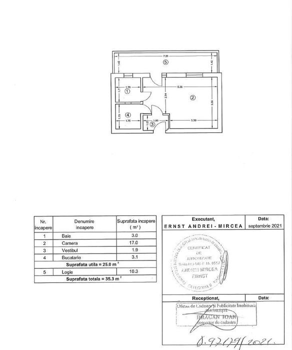 Studio renovat 25 mp + terasă 10 mp | Piața Victoriei | 0% Comision