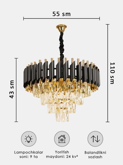 Люстра белый,черный,золотой  цвета,4 размерах диаметр 40,55,75,95 см..