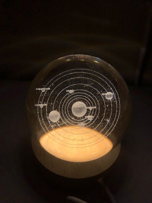 Светеща кристална топка 3D - планети/ нощна лампа