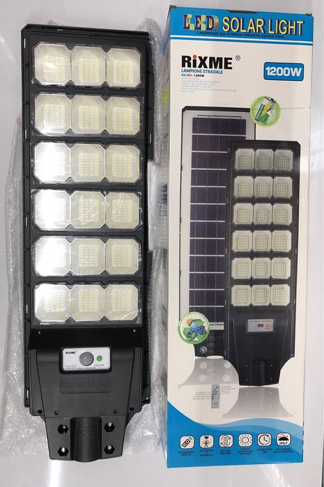 Lampa Solara 1200w 192 Leduri Telecomanda Senzor Miscare Human Detect ...