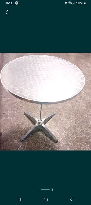 Scări din aluminiu Drabest. Masă din inox Grundig  radio și radiocas