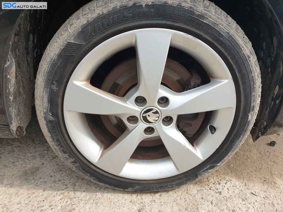 Set 4 Jante Roti Aliaj 5x100 215 45 16 R16 Anvelope Vara Dot 2021 Skoda Fabia 2 2007 - 2015