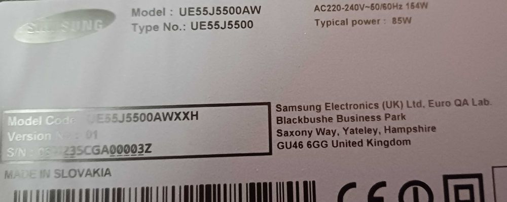 Samsung UE55J5500AW Smart TV