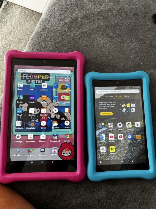 2 Tablete Amazon Fire HD 10 Kids + Amazon Fire HD 8 Kid
