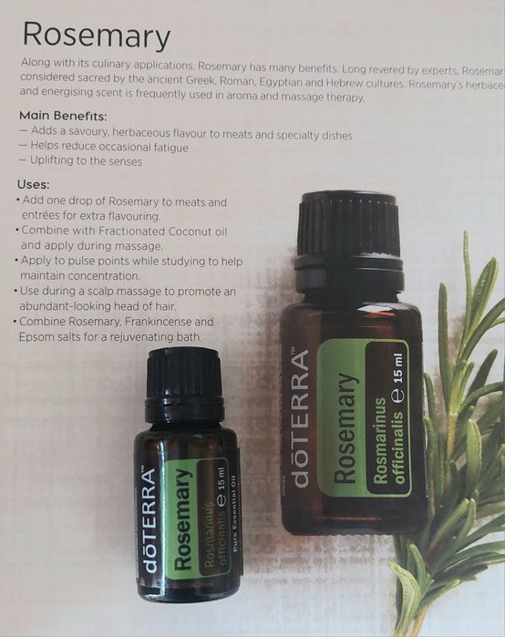 Ulei Doterra Peppermint și Rozmarin+  gratuit Lemongrass