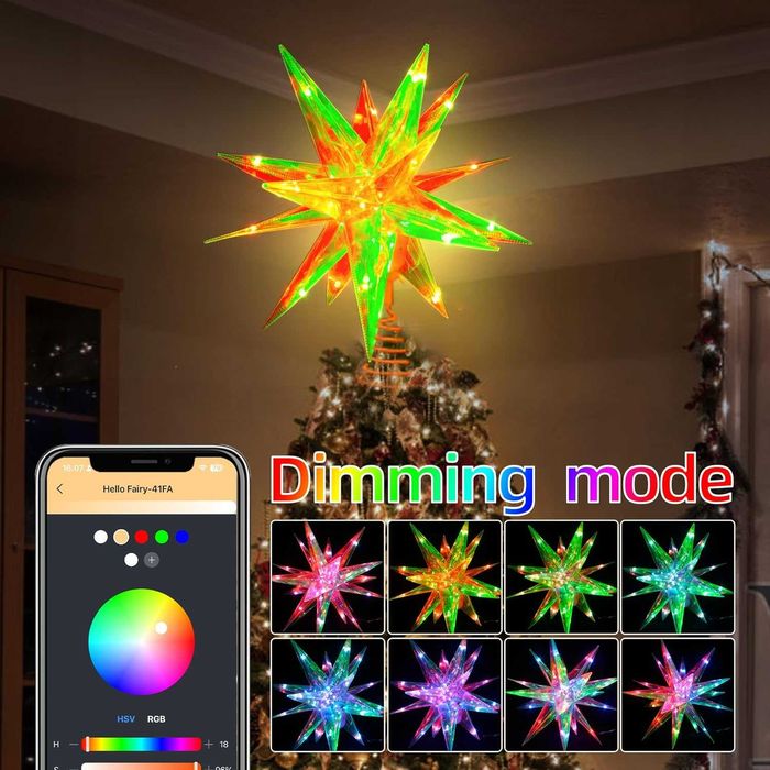 Vârf stea de pom de Crăciun tree topper (nu Twinkly)