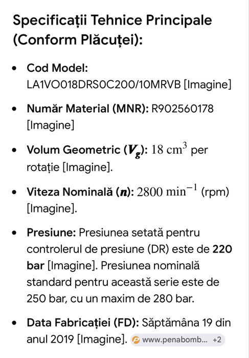 Pompa hidraulica REXROTH