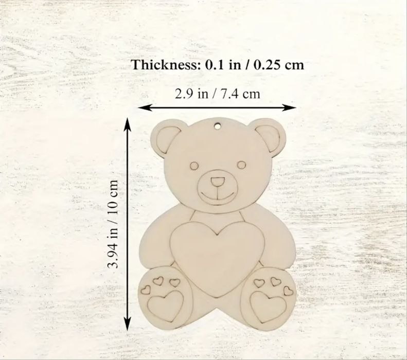 Дървени мечета 40бр подарък за  погача, рожден ден