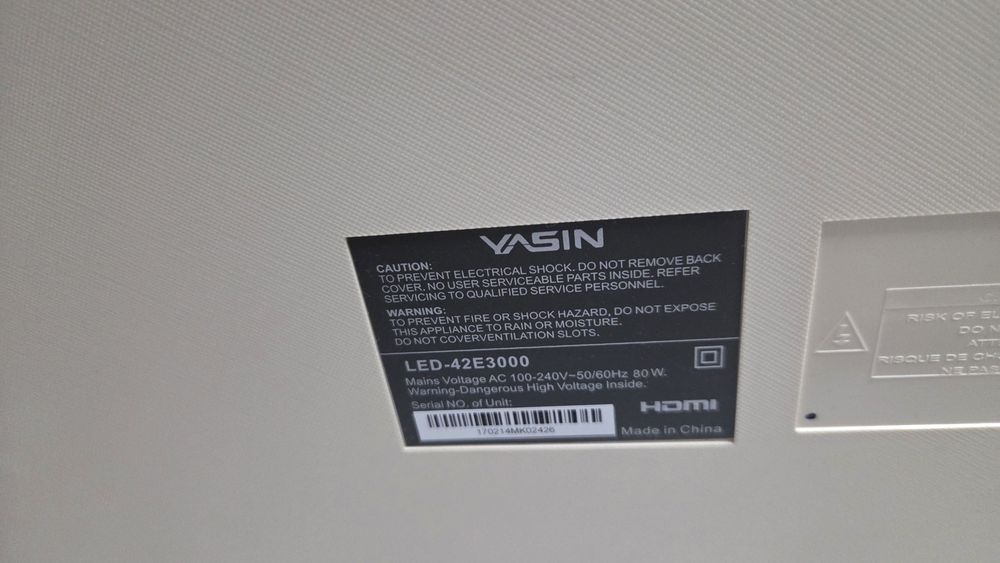 *️⃣ Yasin Led Smart Tv Android Диогональ 107см / QTV