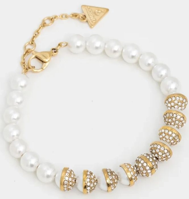 Чисто нова гривна златиста с перлички Guess