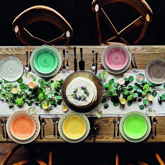 Италиански пъстър сервиз за хранене