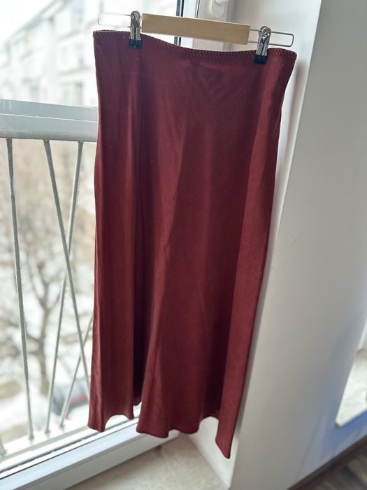 ZARA керемидено червена миди пола размер S