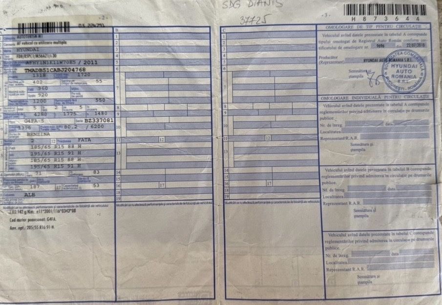 Hyundai i30 – 2011 – 1.4 Benzină – Euro 5