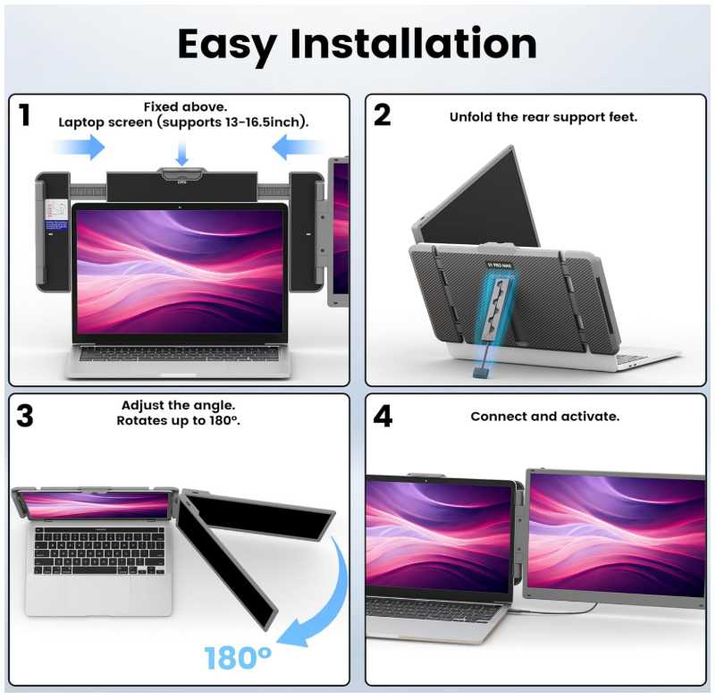 Monitor portabil Teamgee S1 Pro Max 2K IPS Dual screen "14 inch