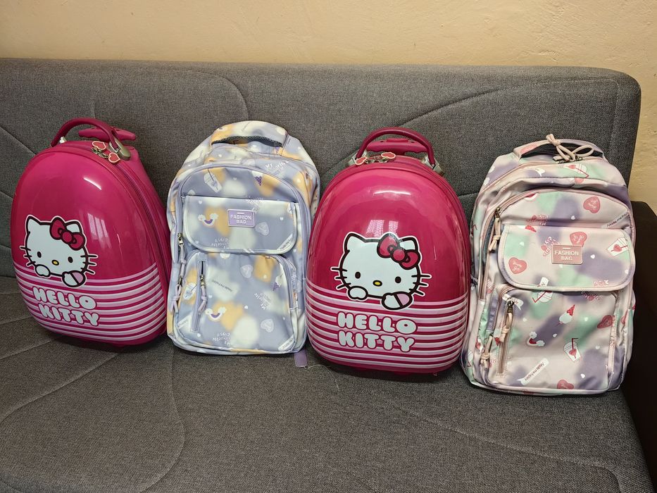 Troler hello kitty +ghiozdan fetițe 50 setul