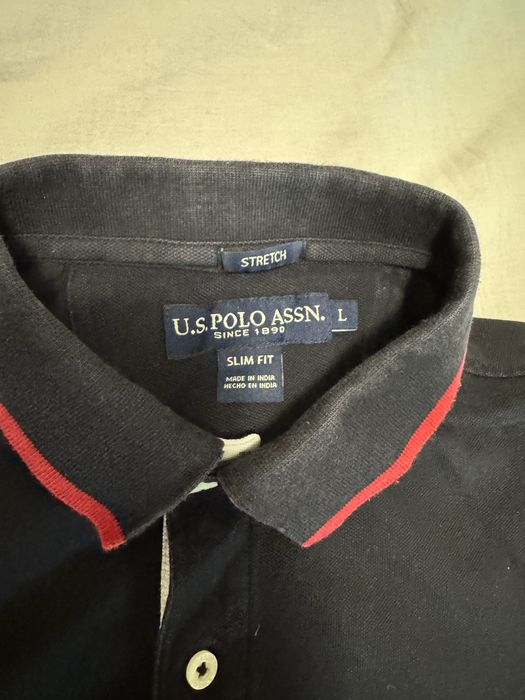 U.S. Polo Assn. чёрное поло | Slim Fit