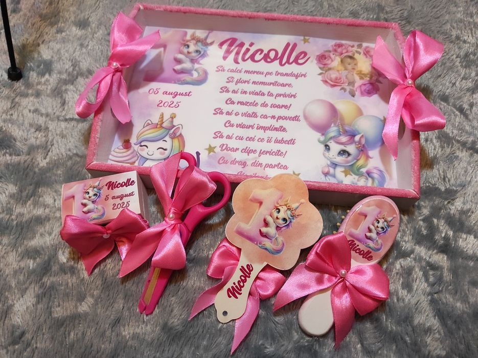 Set moț/turtă din 6 piese, bănuț din argint cadou