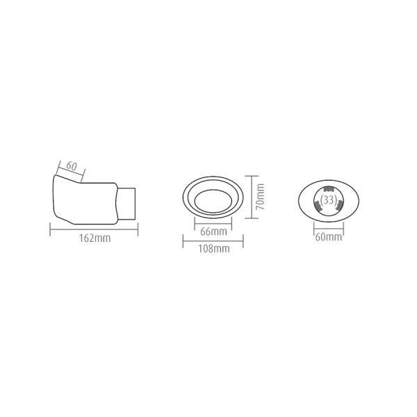 Ornament Toba Automax Cromat Simplu curbat 162x108x60mm