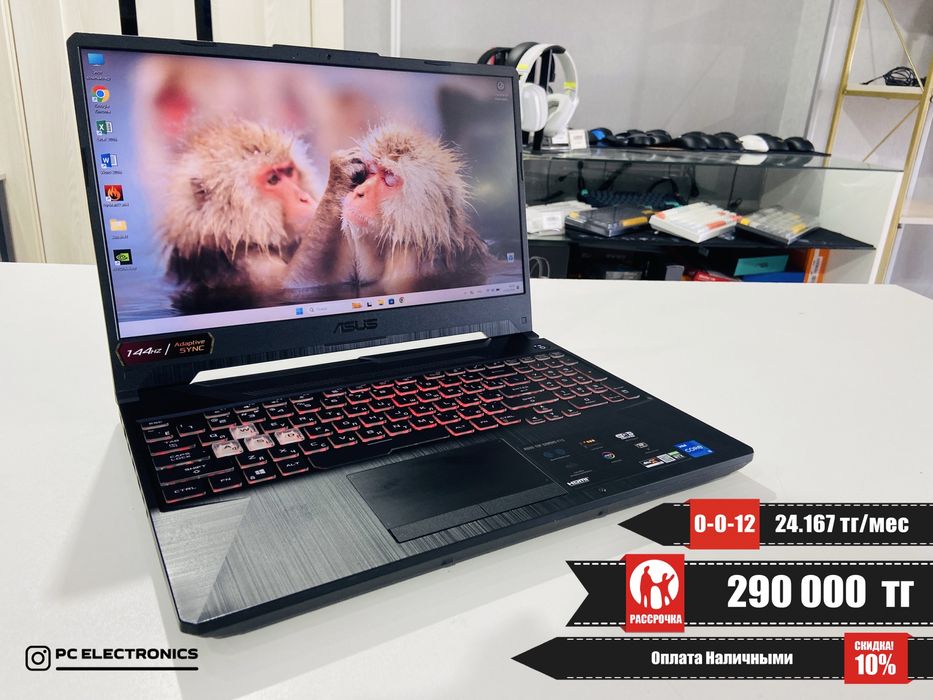 Рассрочка! Asus TUF Gaming - Core i5-11400H/16Gb/SSD 512Gb/RTX 3050 Ti