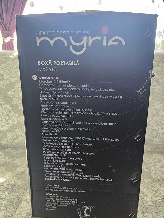 Boxa Myria MY2613, putin folosita, ca noua