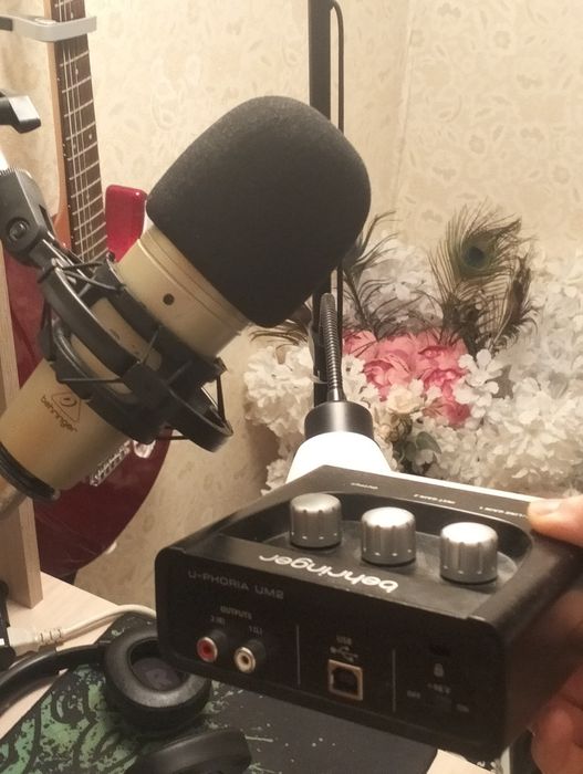 аудио-карта и микрофон Behringer