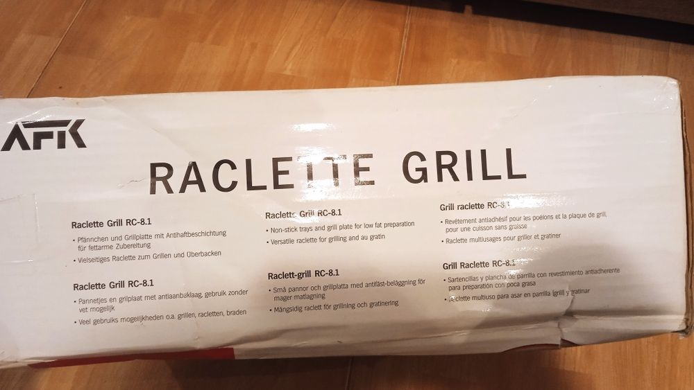 AFK Raclette Grill 8 in 1 cu doua suprafete pentru gratar si gratinat