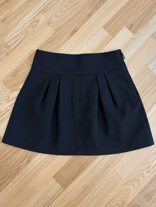 Patrizia Pepe fustă damă neagră plisată elegantă A-Line talie înaltă mărimea M
