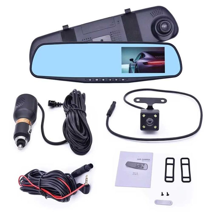 Dash cam auto tripla DVR, full-HD, 3 Camere - fata/spate/interior, ecran 4'', G senzor + altele in anunt
