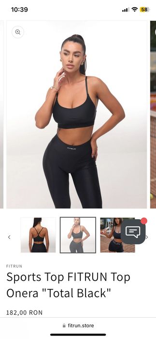 Bustiera sport negru Fitrun