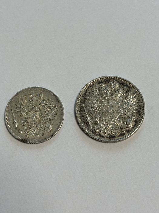 Сребърни 25 и 50 Пенита Финландия