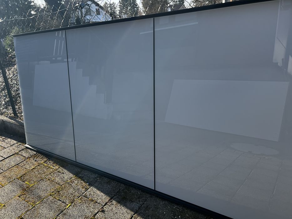 Dressing/Dulap 300/221/60 cm 3 usi culisante sticla gri deschis