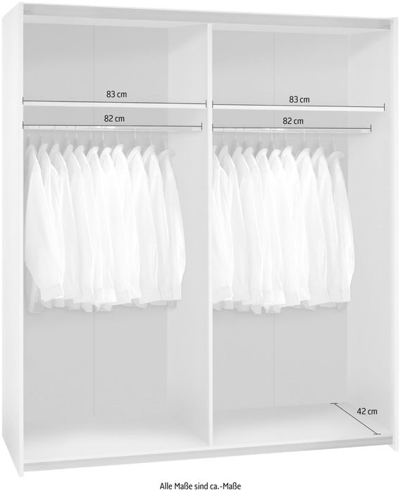 Dulap cu usi glisante Time , Alb , 170 cm latime