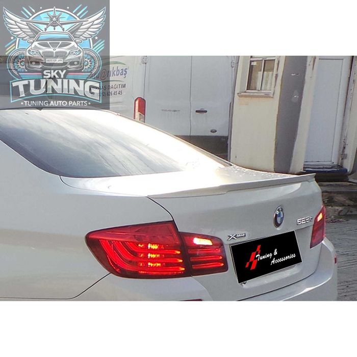 Лип спойлер за багажник БМВ Ф10 Черен гланц / BMW F10 M Lip Spoiler 5 series нисък M4 стил M4 style 5 series 5 серия ф10