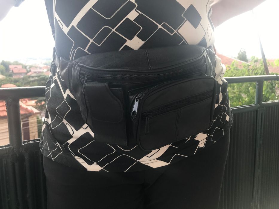 Кожено портмоне за кръста - ново