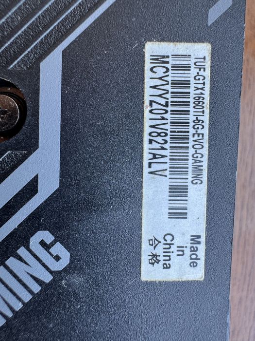 ASUS TUF GTX 1660 TI 6GB идеальное состояние все проверки на месте