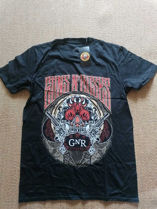 Tricou original Guns N’ Roses SKULL by Bravado, mărime M (Medium) bărbați negru, nou sigilat nefolosit, oficial licențiat, 100% bumbac, colecție rock