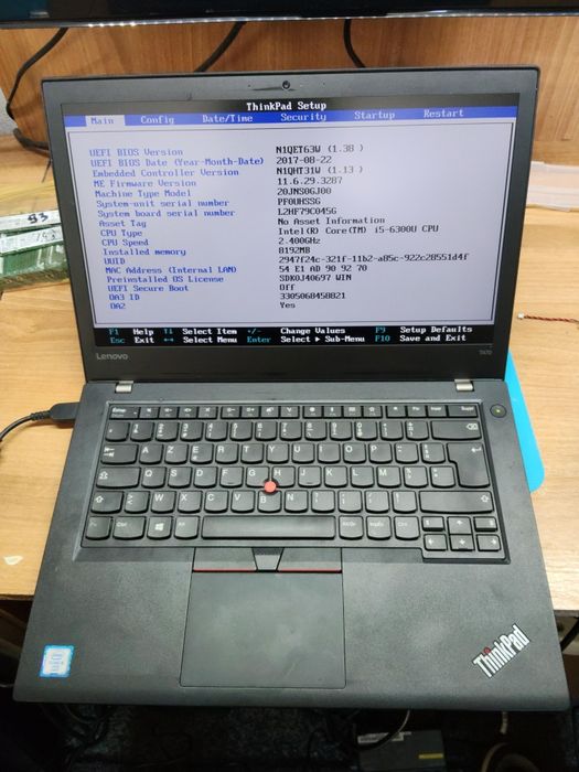Lenovo T470 i5 gen 6si7 incomplete