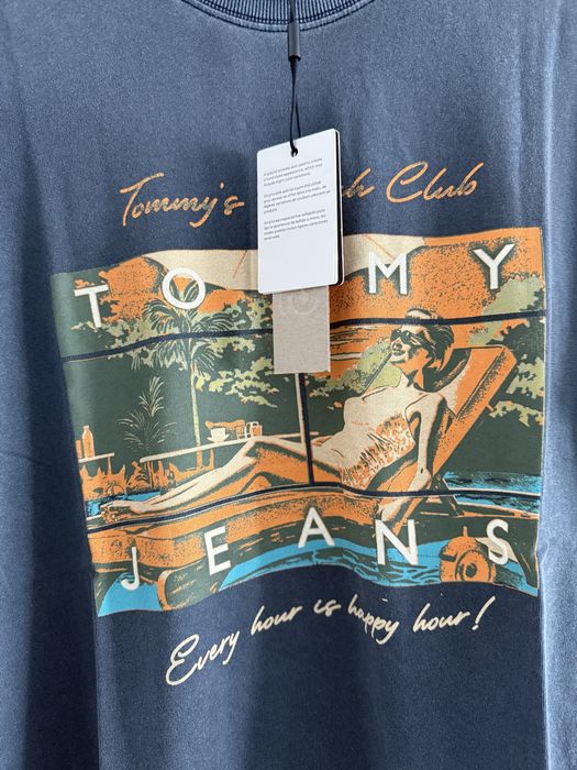 Tommy Jeans tricou unisex bleumarin model beach club marimea M nou