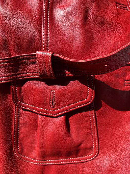 Geaca rosie de piele naturala 100% calitate