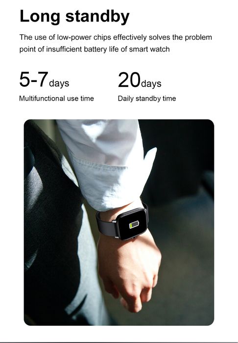 Смарт часовник Bakeey I10 1,57", разговори кръвно пулс аларма IP67 нов