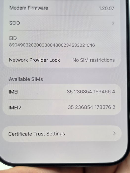 Iphone 17 pro max, Deep Blue, 512Gb, 100% procentaj baterie