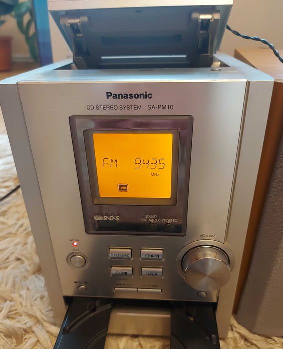 Combina audio Panasonic SA-PM10 + boxe + telecomandă, perfect funcțională
