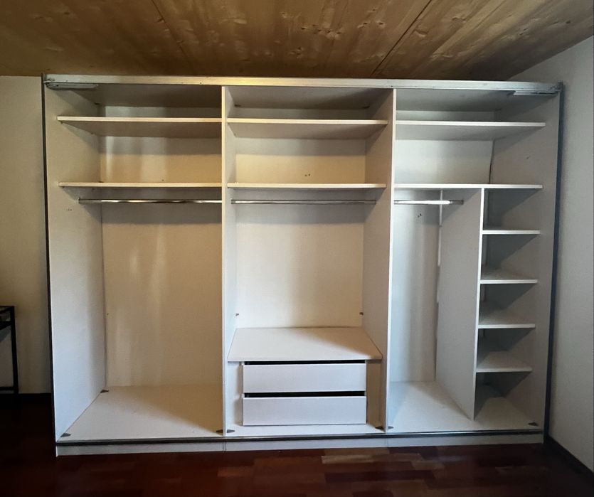 Dressing/Dulap 300/221/60 cm 3 usi culisante sticla gri deschis