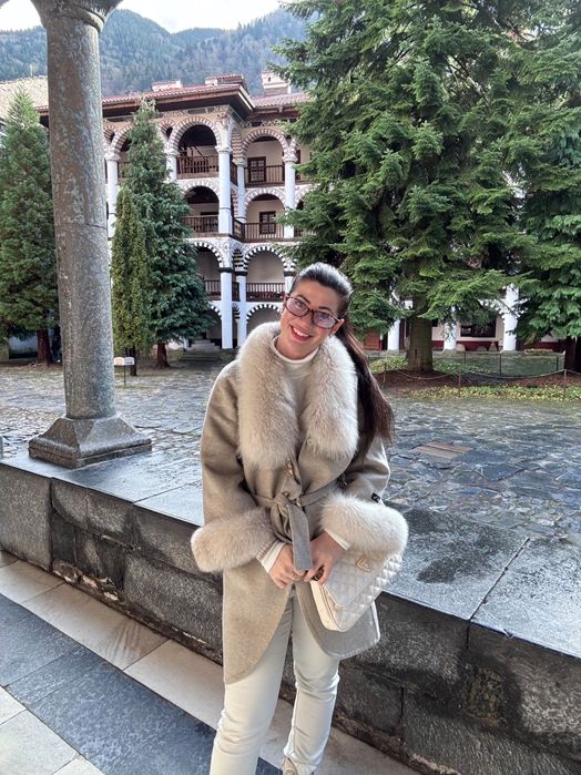 Палто естествен косъм алпака