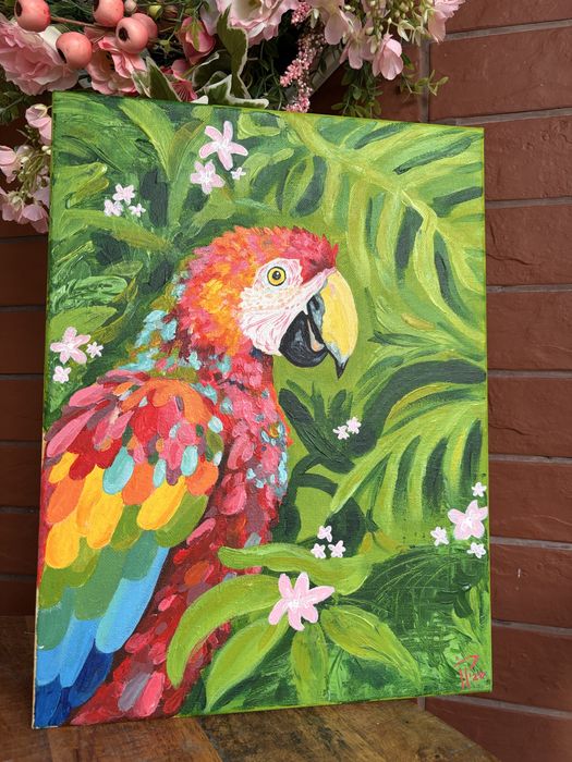 Painting “Parrot in the wild”
