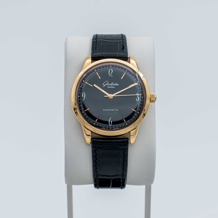 Ceas Glashutte Original Sixties, full set, servisat, 39mm, aur roz