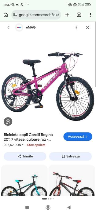 Vând bicicleta fete Corelli regina
