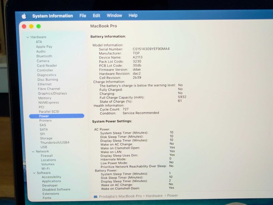 Macbook Pro 16" 2019 i7 16gb ram 512gb ssd