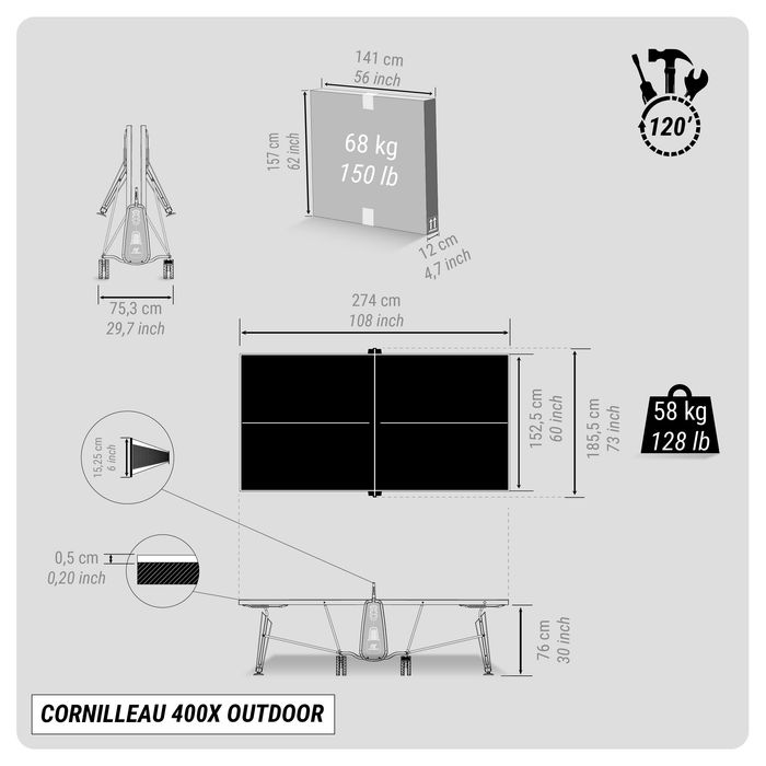Masă De Tenis De Masă Pentru Exterior - produs resigilat Decathlon