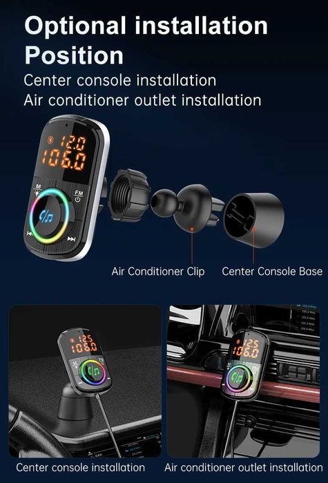 Bluetooth FM трансмитер BC71 с функция за бързо зареждане QC3.0 , USB